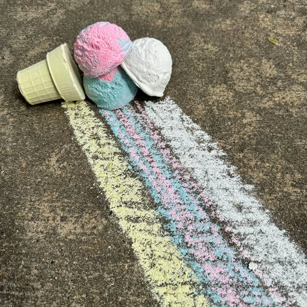 Blue Raspberry Ice Cream Cone Handmade Sidewalk Chalk - Where The Sidewalk Ends Toy Shop