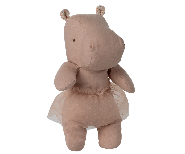Safari friends, Hippo w. skirt, Small - Rose - Where The Sidewalk Ends Toy Shop