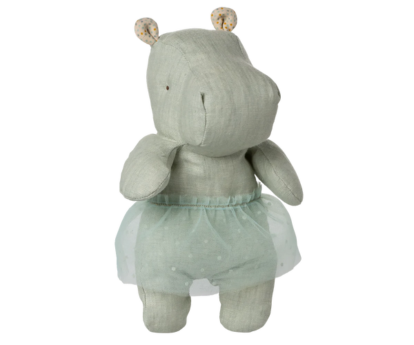 Safari friends, Hippo w. skirt, Small - Mint - Where The Sidewalk Ends Toy Shop