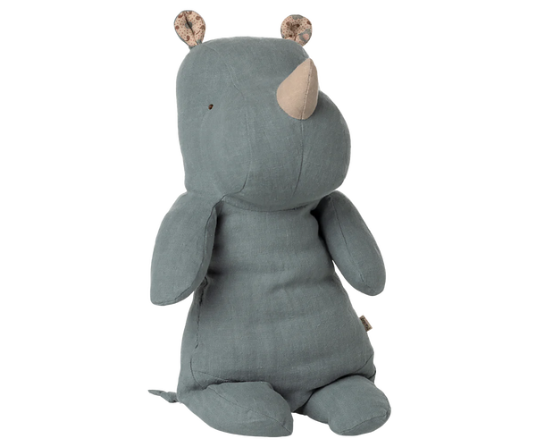 Safari friends, Rhino, Medium - Dusty blue - Where The Sidewalk Ends Toy Shop