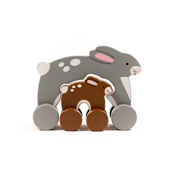 Bunny Big & Little Wooden Roller - Where The Sidewalk Ends Toy Shop