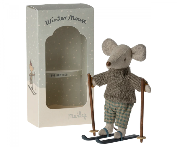 Winter Mouse with Ski Set, Big Brother - Where The Sidewalk Ends Toy Shop