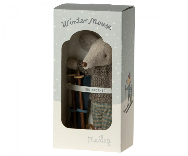 Winter Mouse with Ski Set, Big Brother - Where The Sidewalk Ends Toy Shop