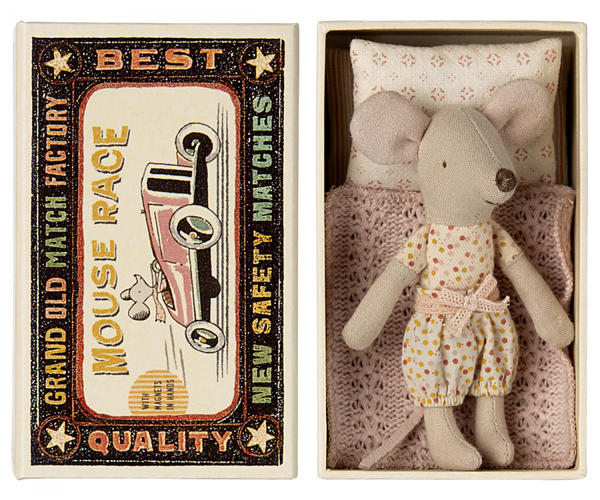 Little sister mouse in matchbox - Where The Sidewalk Ends Toy Shop