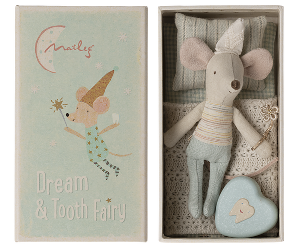 Tooth Fairy Mouse, LIttle Brother in Match Box - Where The Sidewalk Ends Toy Shop