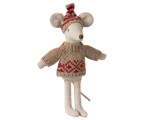 Knitted sweater and hat, Mum mouse - Where The Sidewalk Ends Toy Shop