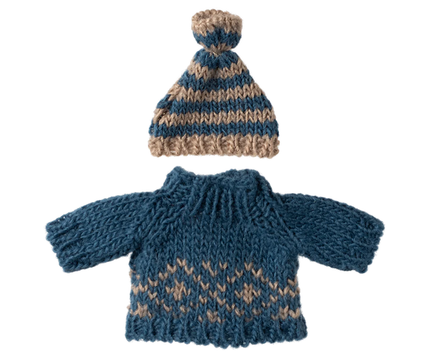 Knitted sweater and hat, Dad mouse - Where The Sidewalk Ends Toy Shop