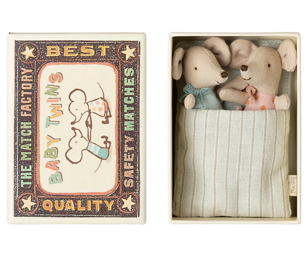 Twins, Baby Mice in Matchbox- New - Where The Sidewalk Ends Toy Shop