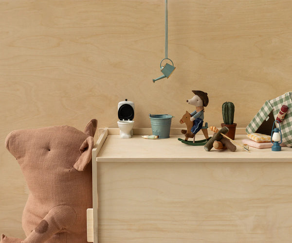 Cowboy mouse on rocking horse, Little brother - Where The Sidewalk Ends Toy Shop