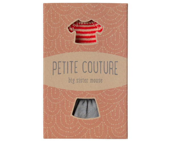 Knitted sweater and skirt, Big sister mouse - Where The Sidewalk Ends Toy Shop