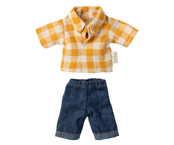 Yellow checked shirt and pants, Dad mouse - Where The Sidewalk Ends Toy Shop