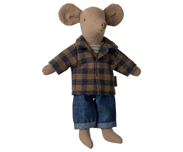 Brown checked shirt and pants, Dad mouse - Where The Sidewalk Ends Toy Shop