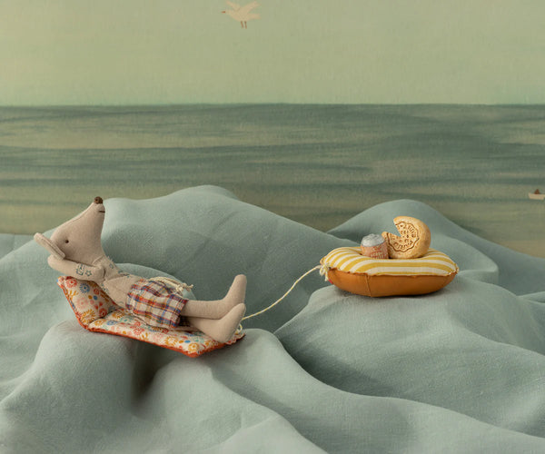 Beach mouse with air mattress, Dad - Flower - Where The Sidewalk Ends Toy Shop