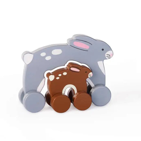 Bunny Big & Little Wooden Roller - Where The Sidewalk Ends Toy Shop