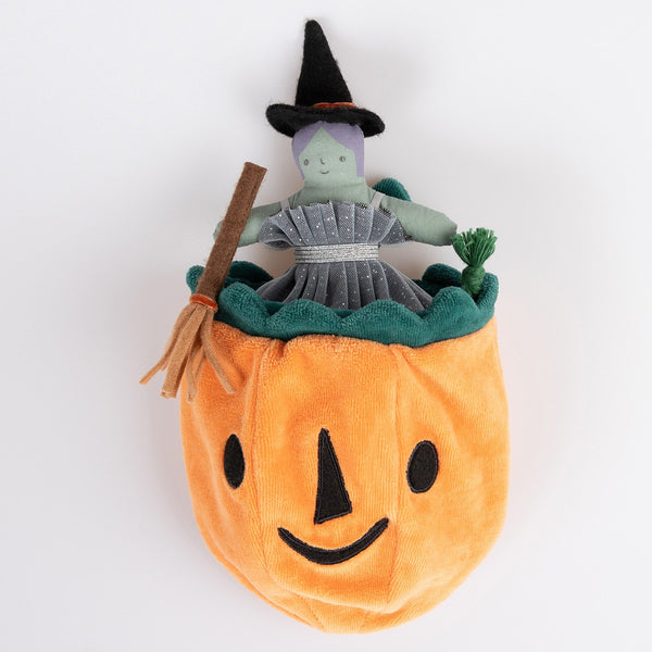 Pumpkin Witch Mini Doll - Where The Sidewalk Ends Toy Shop