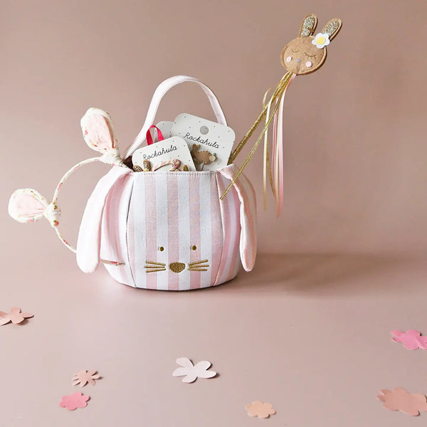 Stripy Bunny Bucket Bag - Where The Sidewalk Ends Toy Shop