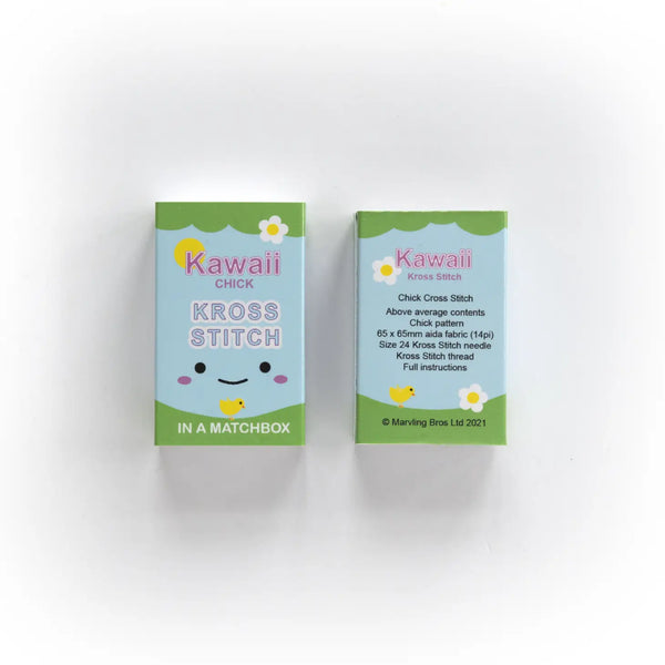 Kawaii Chick Mini Cross Stitch Kit in A Matchbox - Where The Sidewalk Ends Toy Shop