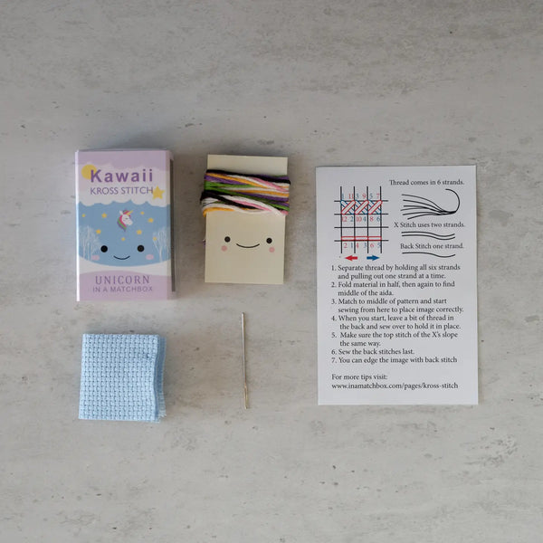 Kawaii Unicorn Mini Cross Stitch Kit - Where The Sidewalk Ends Toy Shop