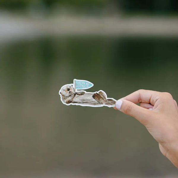 Otter Drink Water Reminder Sticker - Where The Sidewalk Ends Toy Shop