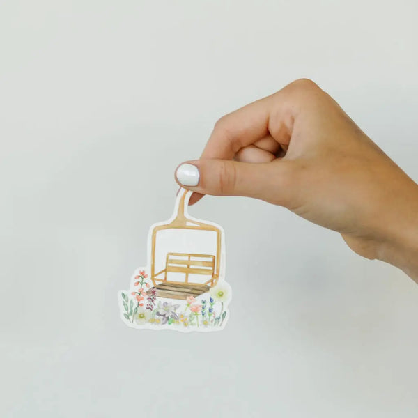 Wildflower Ski Chairlift Sticker - Where The Sidewalk Ends Toy Shop