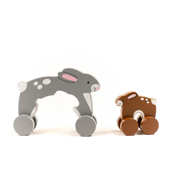 Bunny Big & Little Wooden Roller - Where The Sidewalk Ends Toy Shop