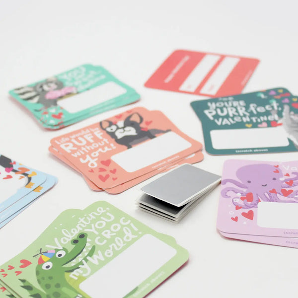 Scratch-Off Valentines - Animal Puns - Where The Sidewalk Ends Toy Shop