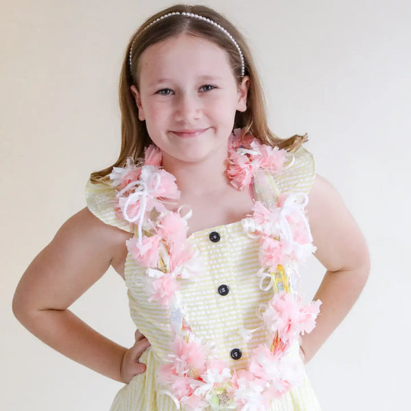 Kids Celebration Party Novelty Surprise Lei (Pink & Cream) - Where The Sidewalk Ends Toy Shop