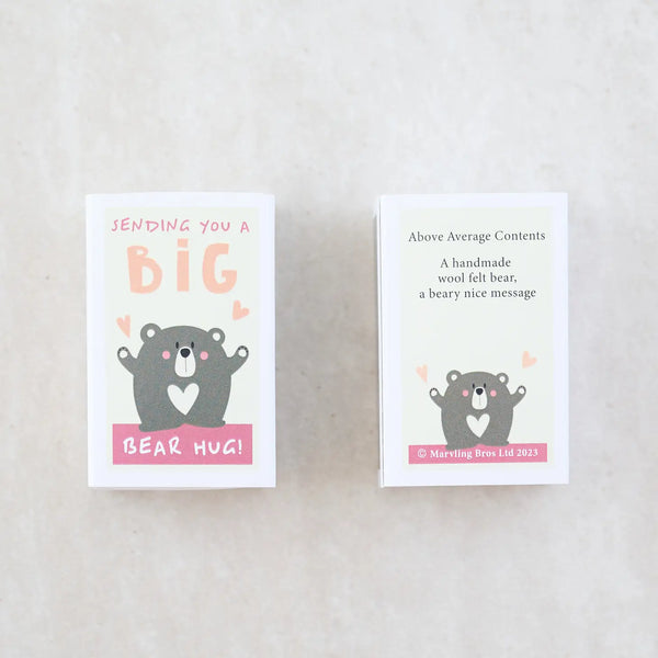 Big Bear Hug Wool Felt Bear in A Matchbox - Where The Sidewalk Ends Toy Shop