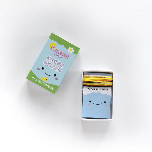 Kawaii Chick Mini Cross Stitch Kit in A Matchbox - Where The Sidewalk Ends Toy Shop