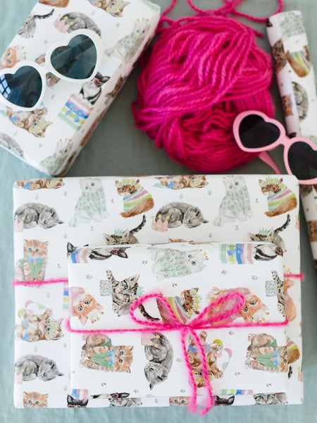 Birthday Cat Gift Wrap - Where The Sidewalk Ends Toy Shop