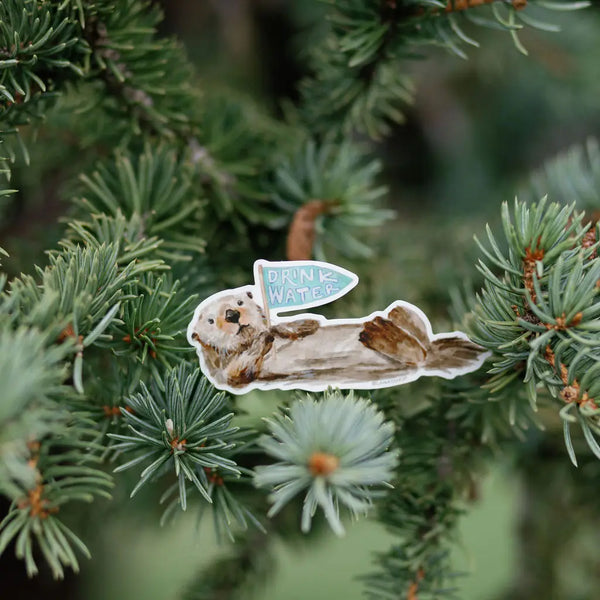 Otter Drink Water Reminder Sticker - Where The Sidewalk Ends Toy Shop