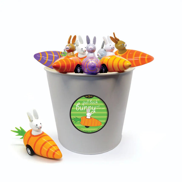 Pull Back Bunny in Carrot - Where The Sidewalk Ends Toy Shop