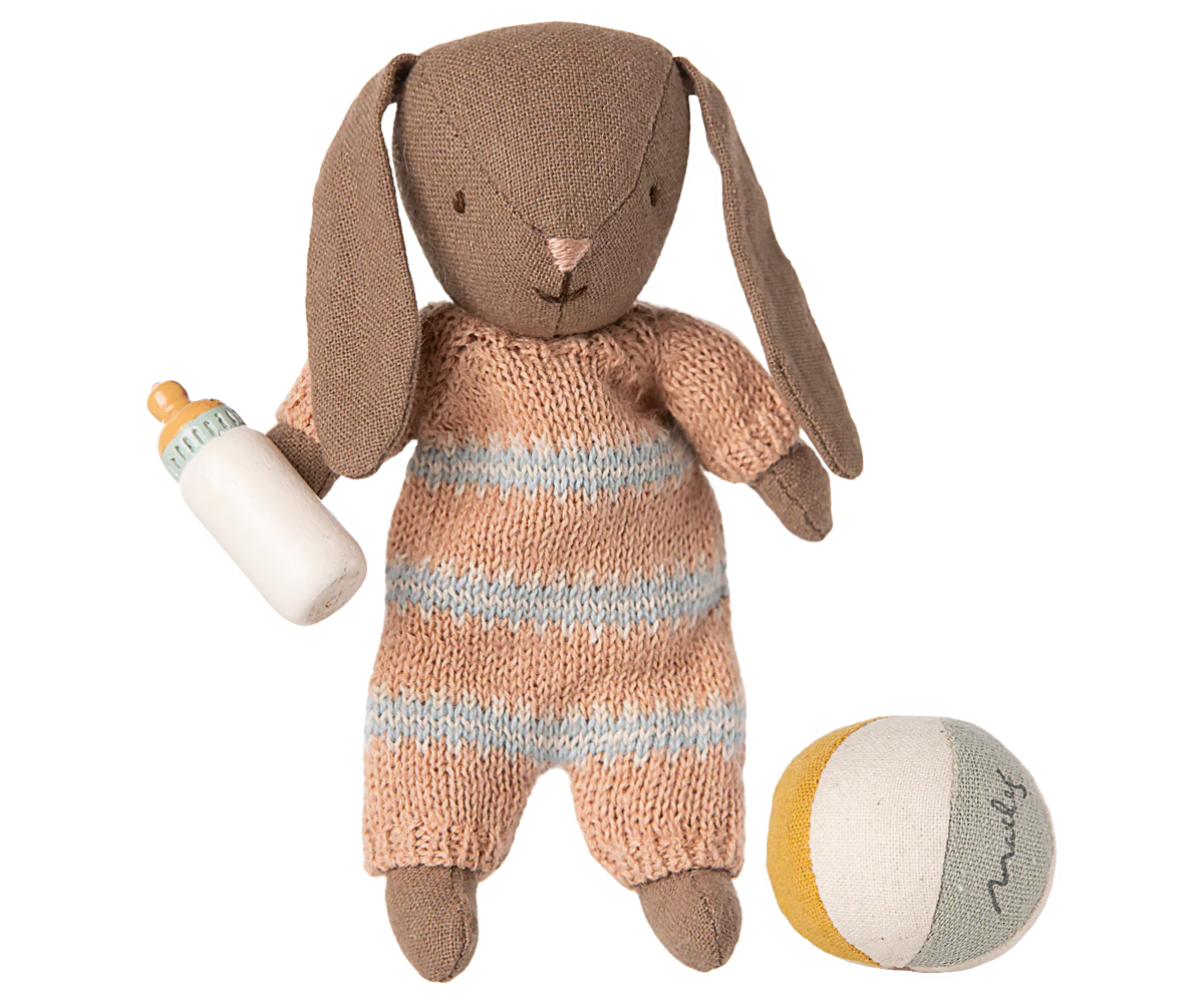 Bunny set, Micro - Brown - Dusty rose Where The Sidewalk Ends Toy Shop