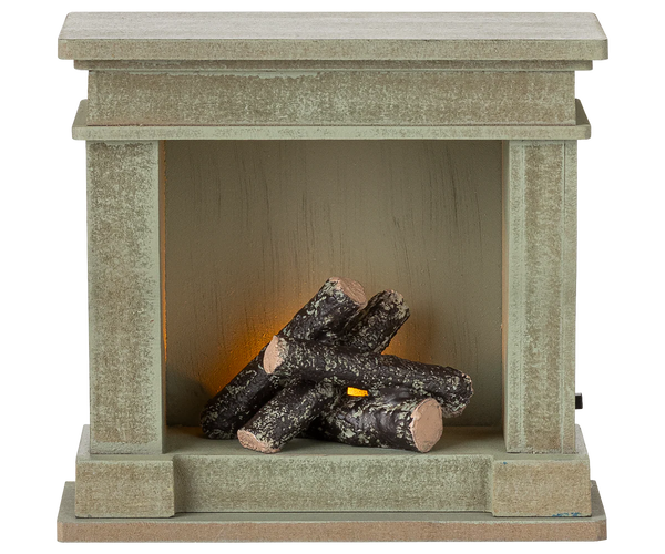 Fireplace, Miniature - Dusty green - Where The Sidewalk Ends Toy Shop