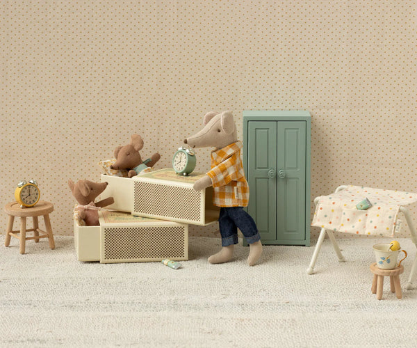 Sleepy wakey baby mouse in matchbox - Blue - Where The Sidewalk Ends Toy Shop