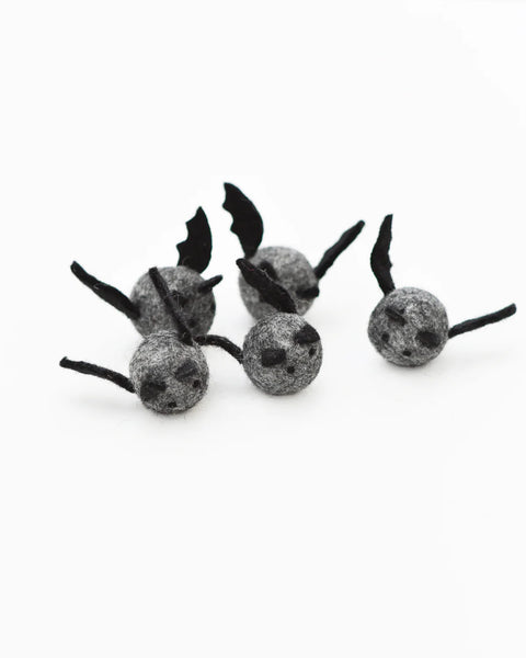 Felt Bats Loose Parts - 5 Bats - Where The Sidewalk Ends Toy Shop