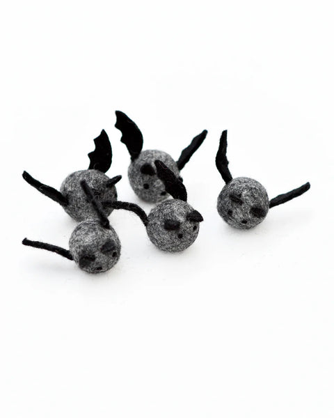 Felt Bats Loose Parts - 5 Bats - Where The Sidewalk Ends Toy Shop