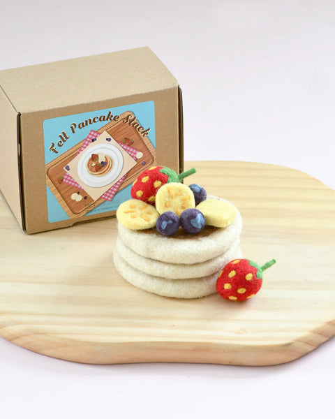 Felt Pancake Stack Play Food Set - Where The Sidewalk Ends Toy Shop