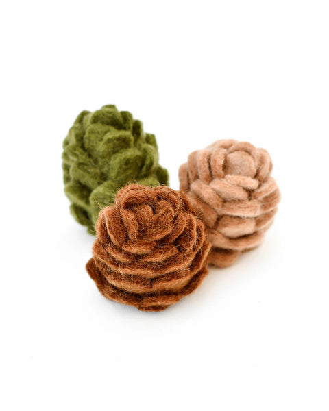 Felt Pinecones - Set of 3 - Where The Sidewalk Ends Toy Shop
