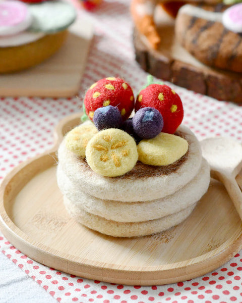 Felt Pancake Stack Play Food Set - Where The Sidewalk Ends Toy Shop