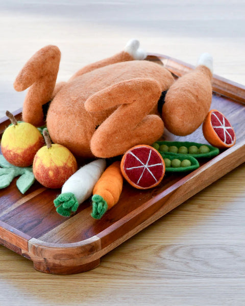 Felt Roast Turkey Play Food Set - Where The Sidewalk Ends Toy Shop