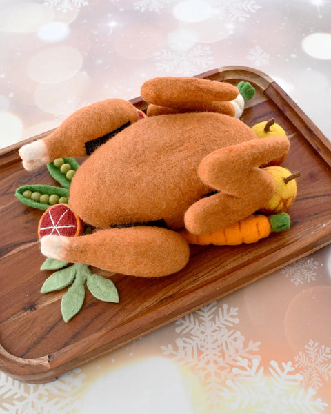 Felt Roast Turkey Play Food Set - Where The Sidewalk Ends Toy Shop