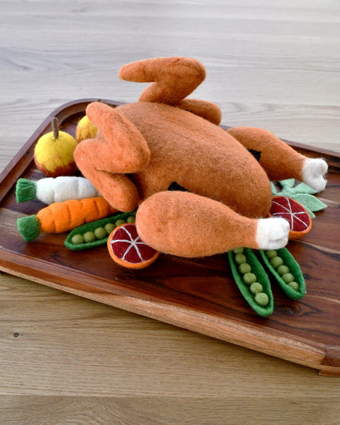 Felt Roast Turkey Play Food Set - Where The Sidewalk Ends Toy Shop