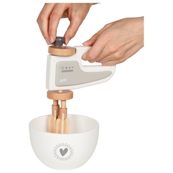 Wooden Hand Mixer with Bowl - Where The Sidewalk Ends Toy Shop