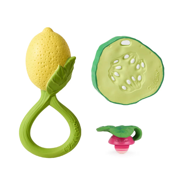 OLI&CAROL Newborn Gift Set - Lemon Rattle - Where The Sidewalk Ends Toy Shop