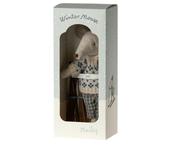 Winter Mouse with Ski Set, Dad - Where The Sidewalk Ends Toy Shop