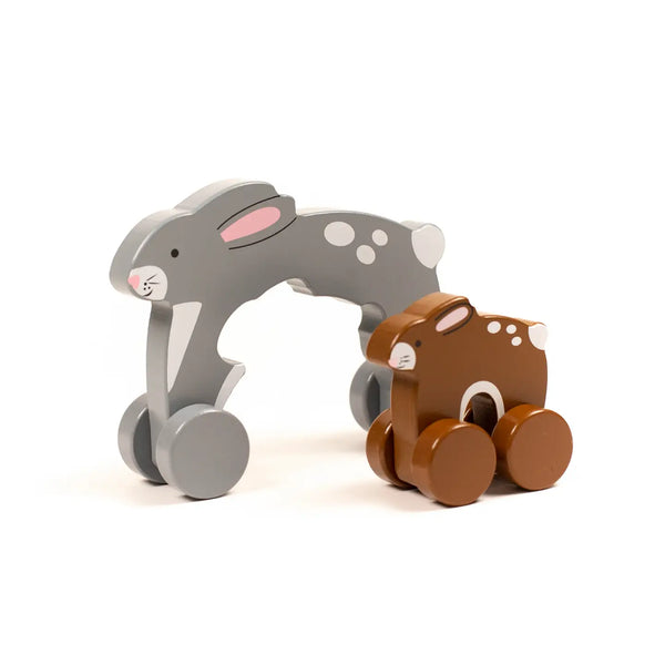 Bunny Big & Little Wooden Roller - Where The Sidewalk Ends Toy Shop