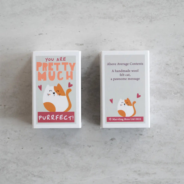 You're Purrfect Wool Felt Cat in A Matchbox - Where The Sidewalk Ends Toy Shop