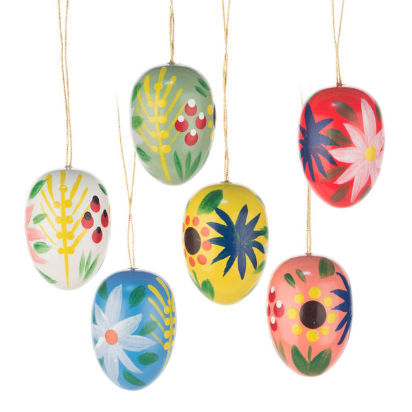 Wooden Ornament Easter Eggs Primary - Where The Sidewalk Ends Toy Shop