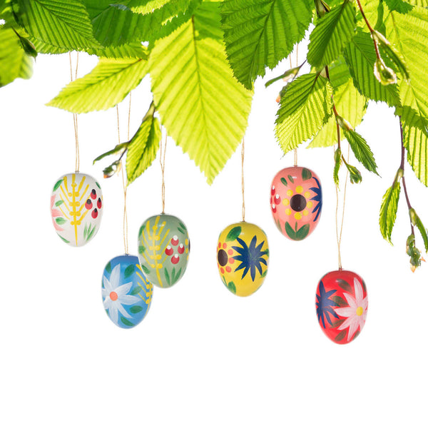 Wooden Ornament Easter Eggs Primary - Where The Sidewalk Ends Toy Shop